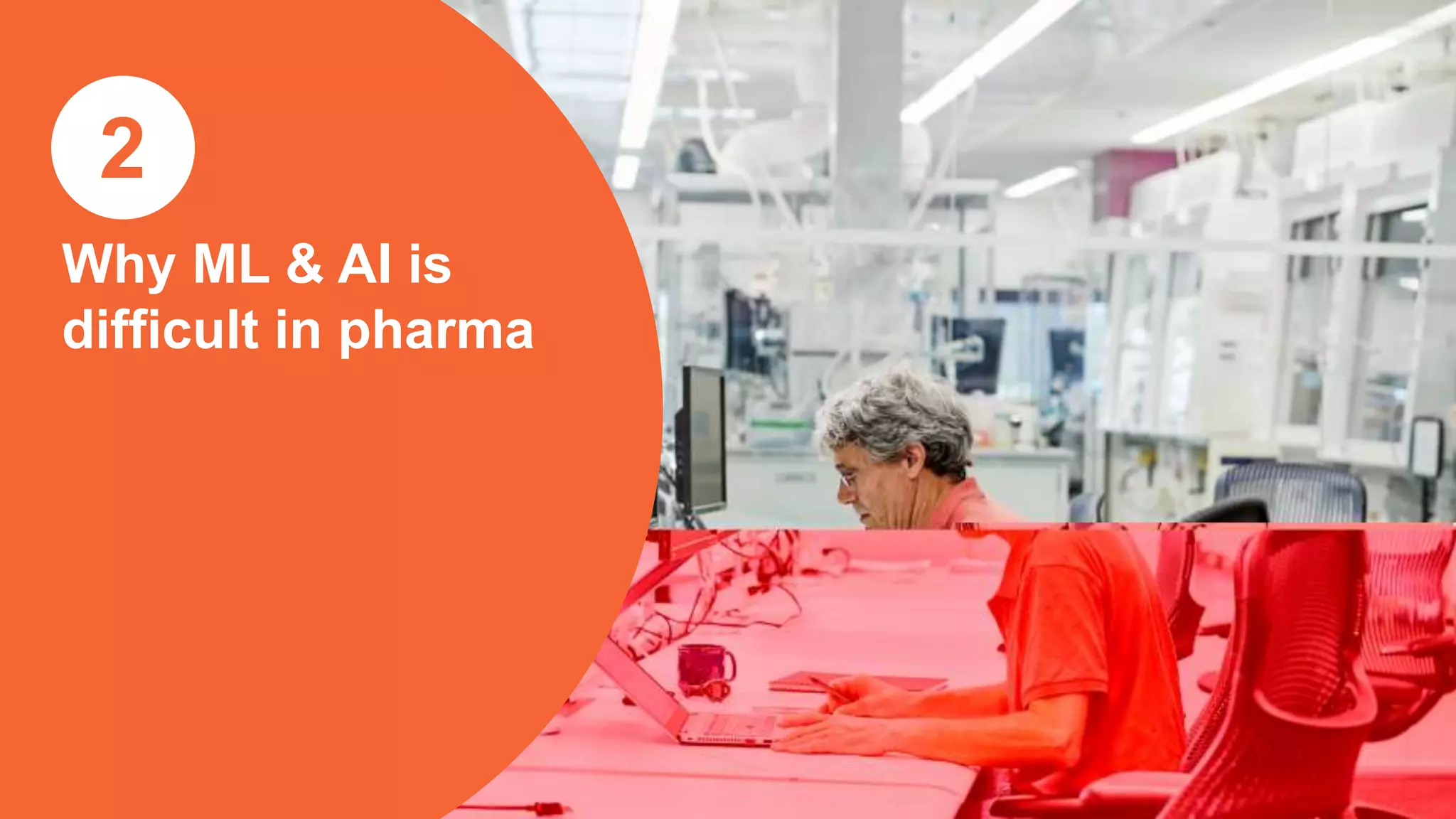 Why ML & AI is
difficult in pharma
2
 