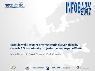 Baza danych i system przetwarzania dużych zbiorów
danych AIS na potrzeby projektu badawczego netBaltic
Michał Lewczuk, Paweł Cichocki, Józef Woźniak
 