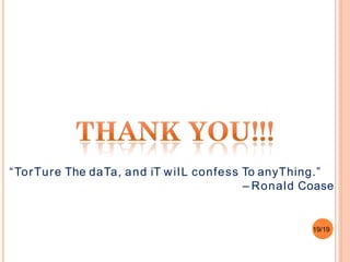 “TorTure The daTa, and iT wilL confess To anyThing.”
– Ronald Coase
19/19
 