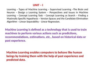 Machine Learning Sunny Raj Machine Learning DR PRKRao-PPT UNIT-I.pptx