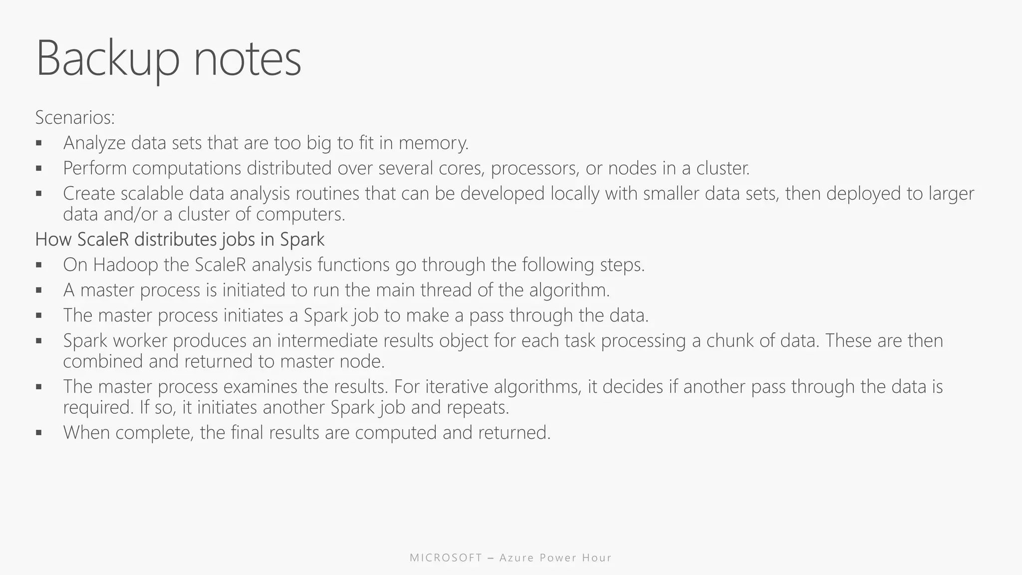 Scalable Machine Learning using R and Azure HDInsight - Parashar
