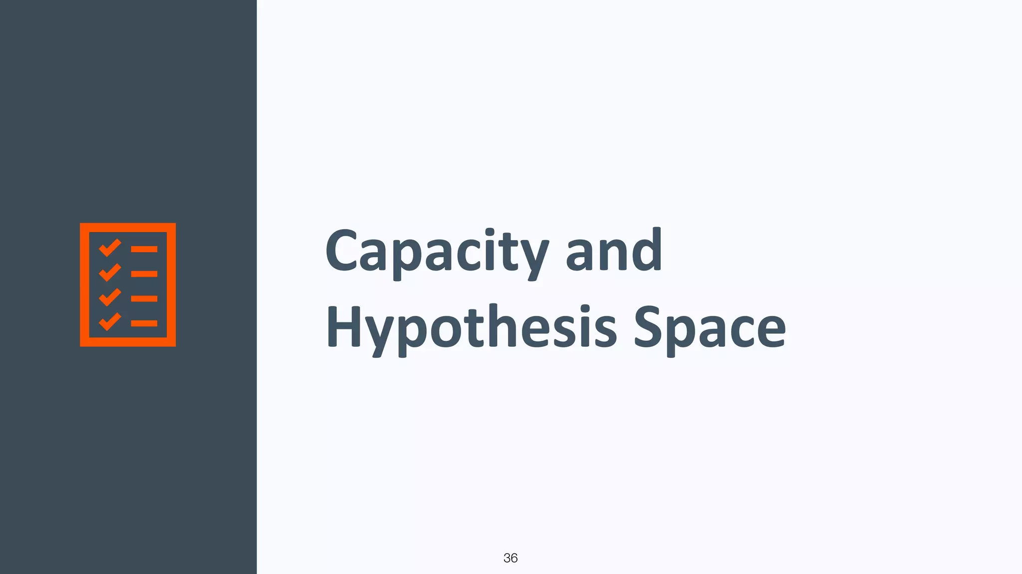 Capacity and
Hypothesis Space
36
 