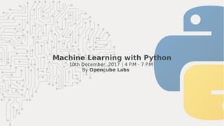 Machine Learning using Python | PPT