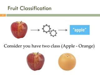 Fruit Classification
13
Consider you have two class (Apple - Orange)
 