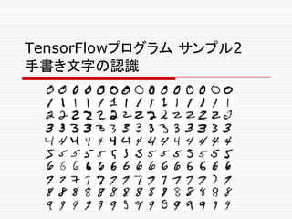 TensorFlowプログラム サンプル2
手書き文字の認識
 