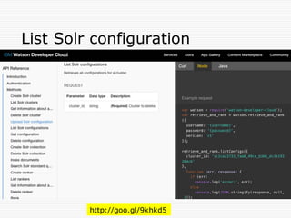 List Solr configuration
http://goo.gl/9khkd5
 