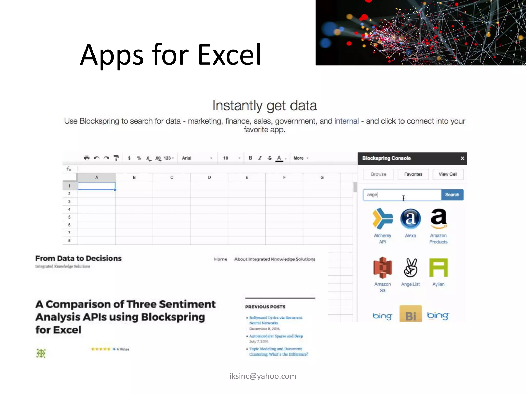 Apps for Excel
iksinc@yahoo.com
 