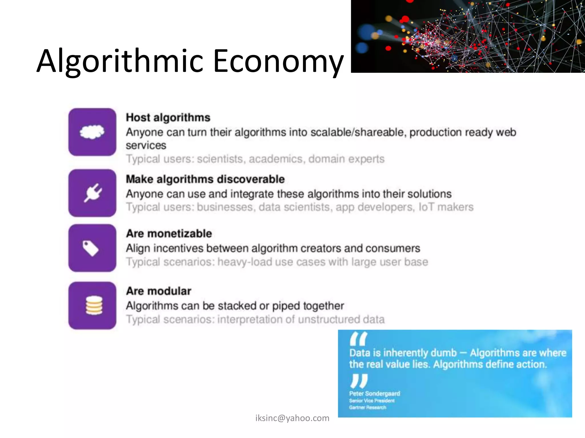 Algorithmic Economy
iksinc@yahoo.com
 