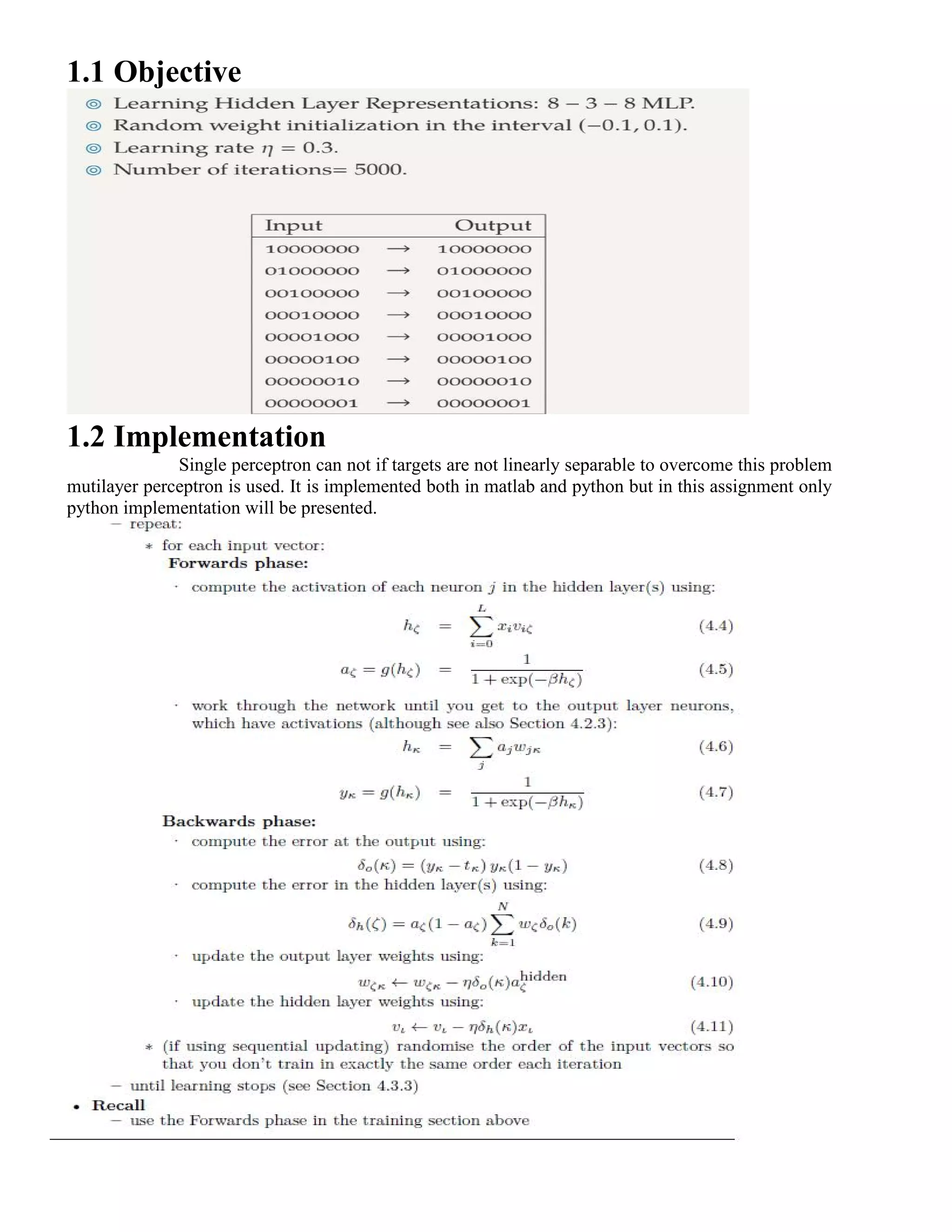 8x3x8 Multi layer perceptron training using Python Code | PDF | Free ...