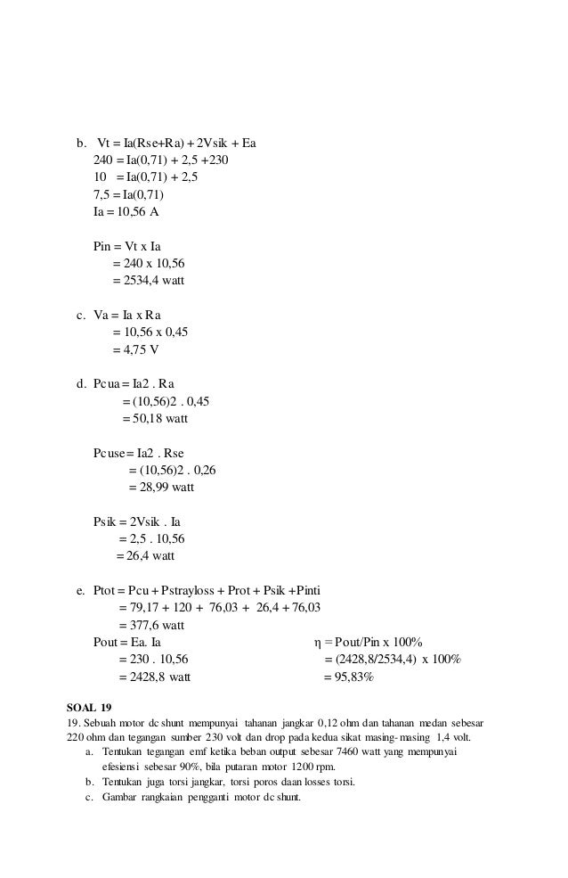 contoh soal motor dc