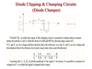 Diode Clipping & Clamping Circuits
(Diode Clamper)
 