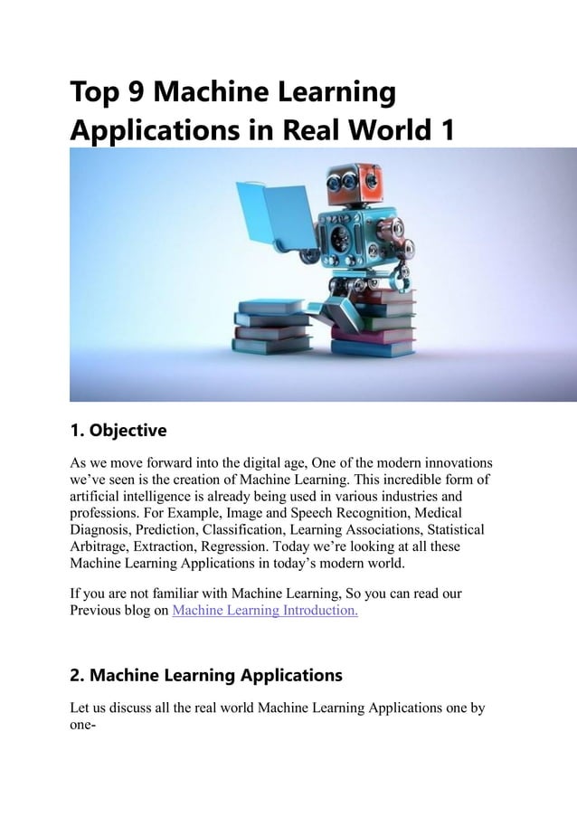 Applications of machine learning | PDF