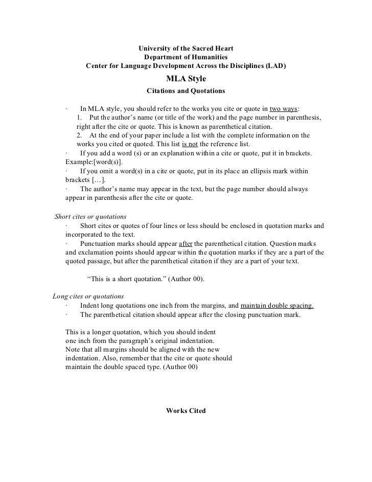 Mla essay citation