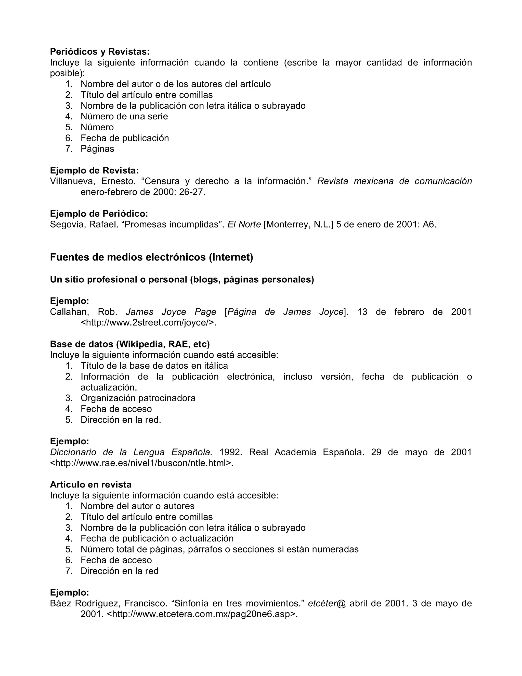 Formato MLA | PDF