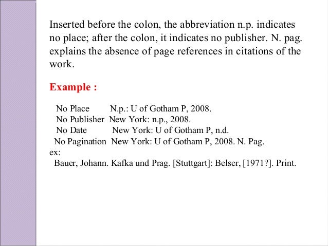 mla style mla pagination