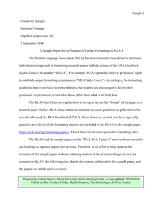 Mla format paper example deals