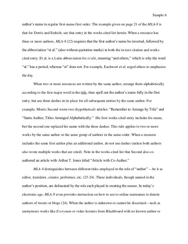 mla 8 sample paper