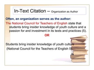 Mla Citation Style