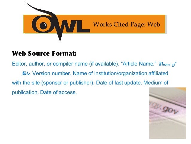 mla website formatting