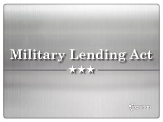 Military Lending Act
 