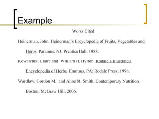 MLA Citation Style Slide 7