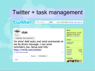 Twitter + task management 