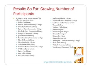 Strategies for Preserving Maine's Collection in Print