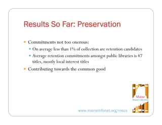 Strategies for Preserving Maine's Collection in Print