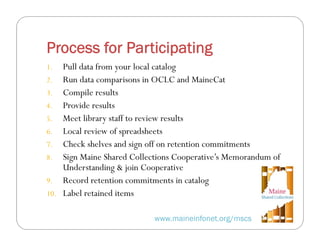 Strategies for Preserving Maine's Collection in Print