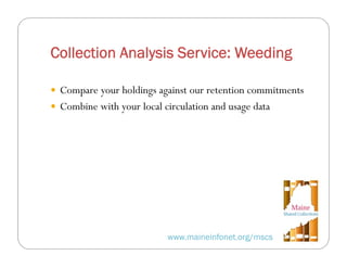 Strategies for Preserving Maine's Collection in Print