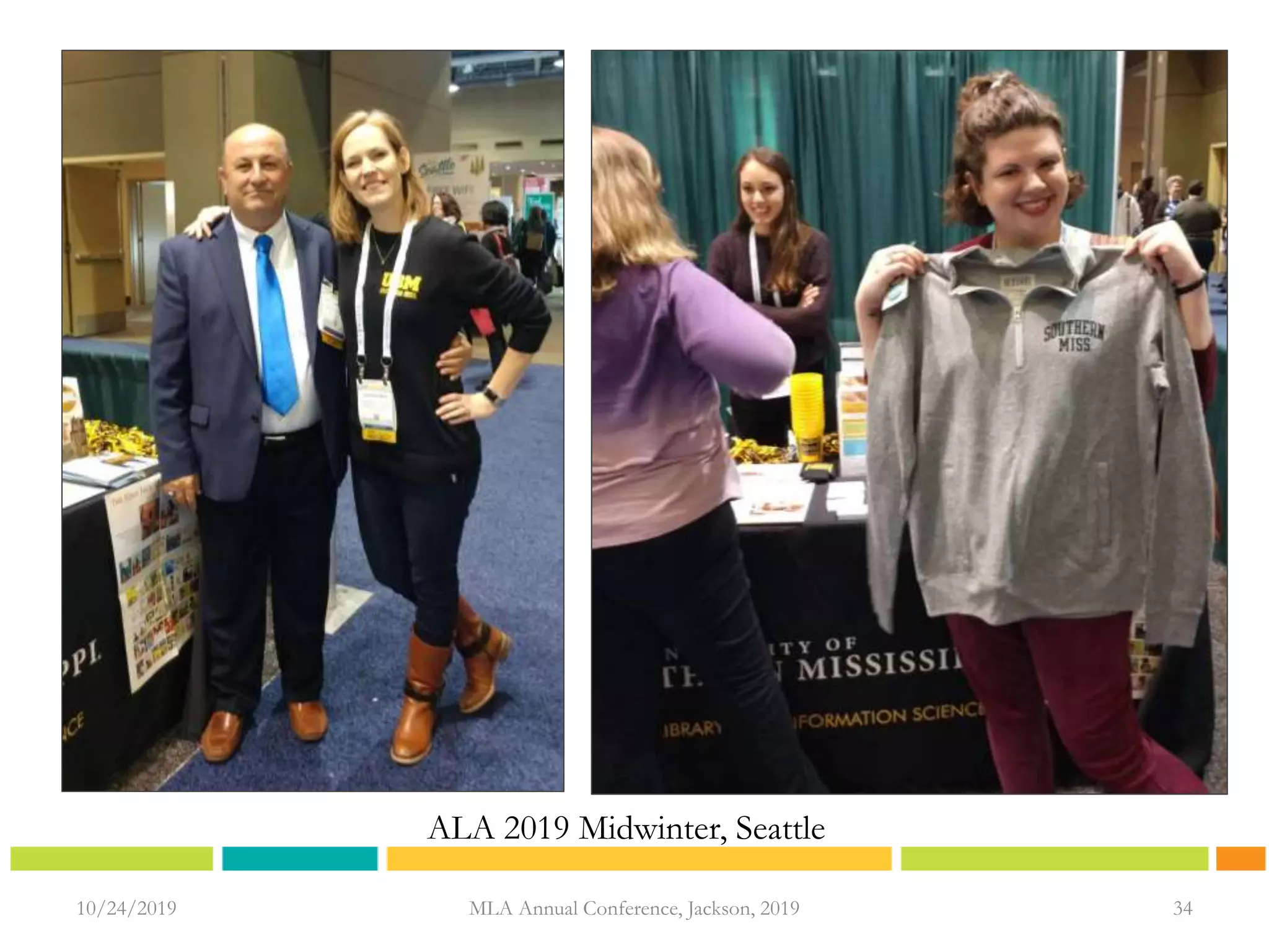 10/24/2019 MLA Annual Conference, Jackson, 2019 34
ALA 2019 Midwinter, Seattle
 