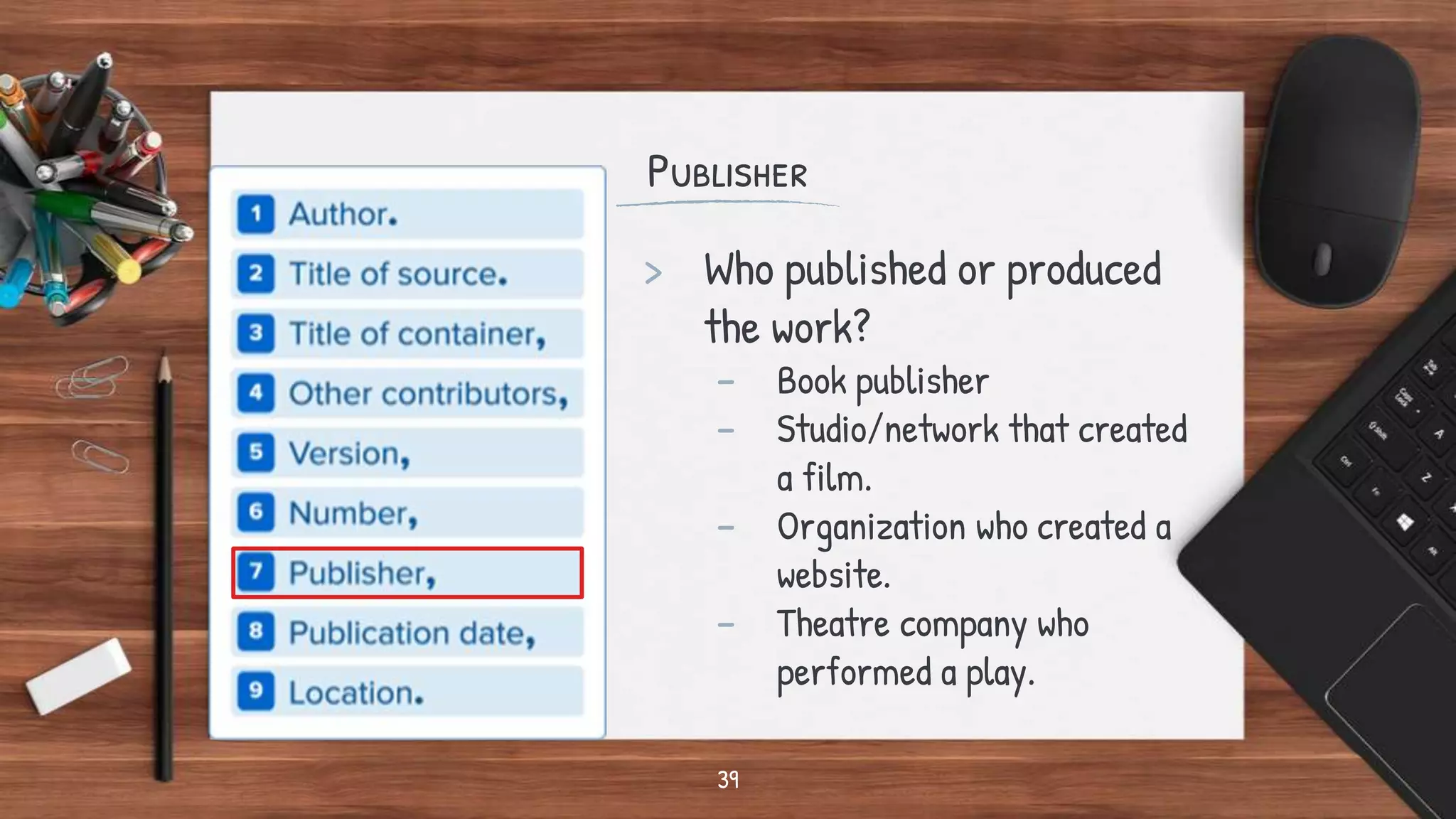 MLA Format 9th Edition - The Basics | PPTX