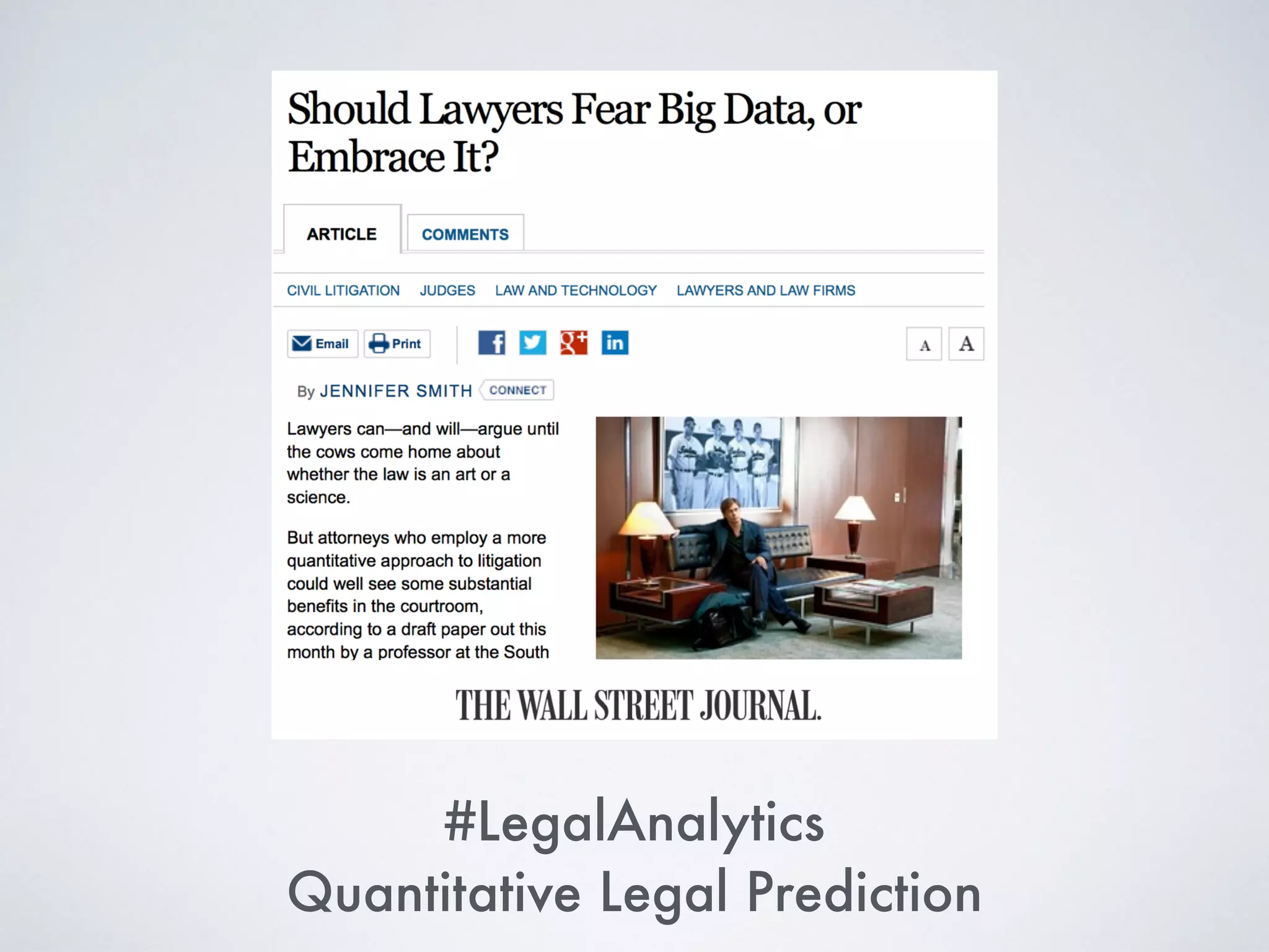#LegalAnalytics
Quantitative Legal Prediction
 