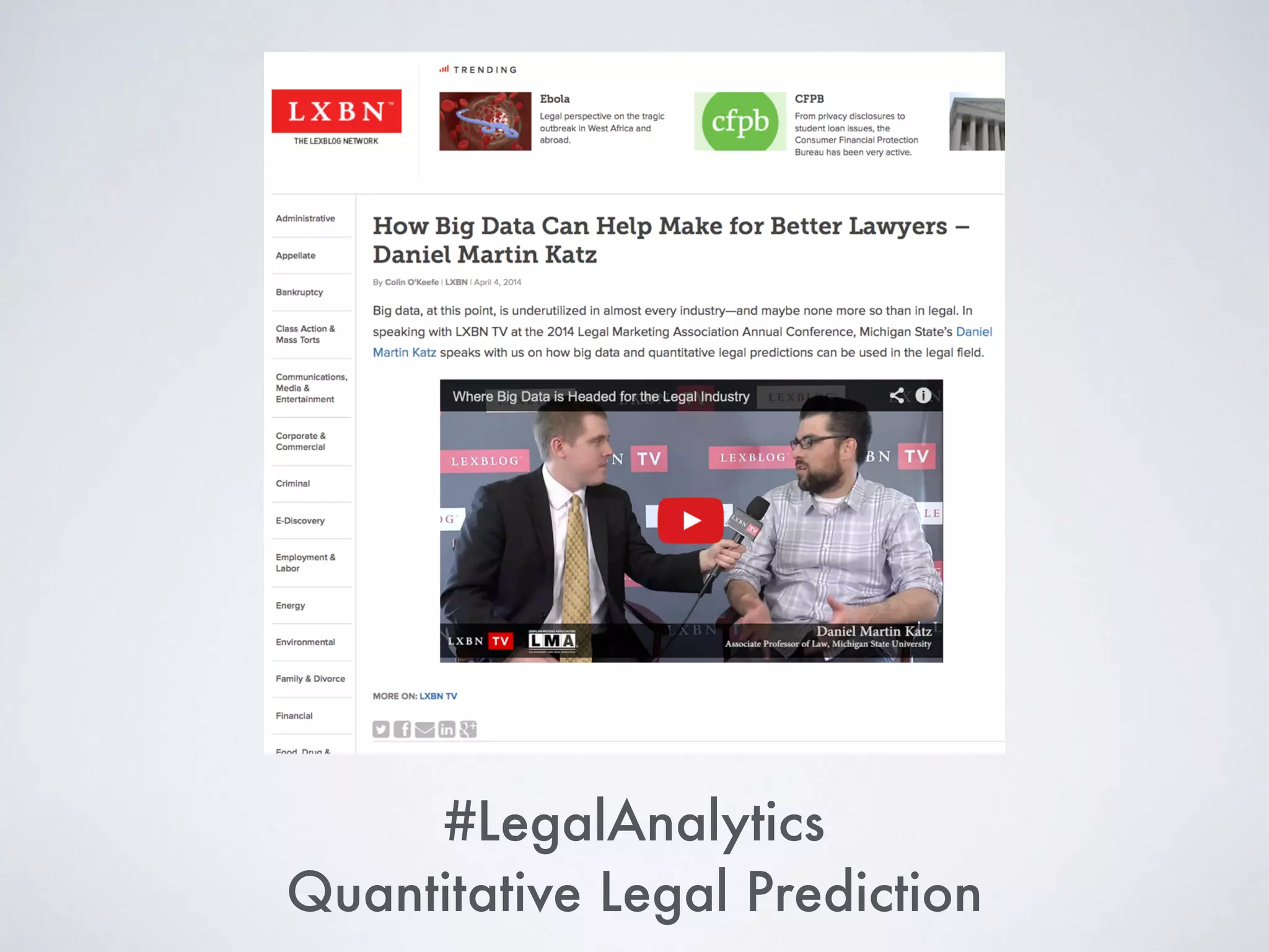 #LegalAnalytics
Quantitative Legal Prediction
 