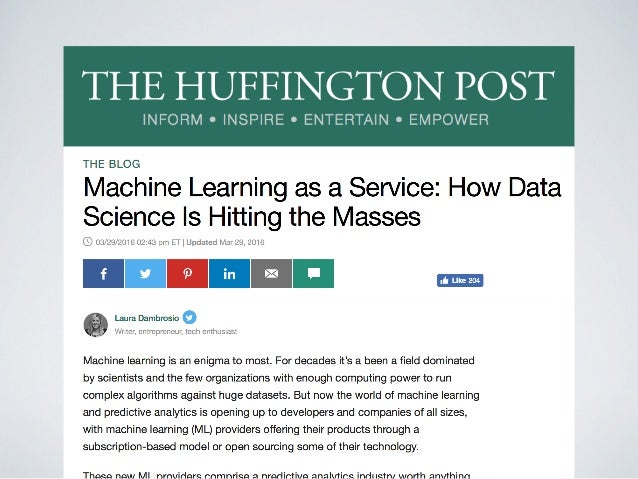 Machine Learning as a Service: #MLaaS, Open Source and the ...
