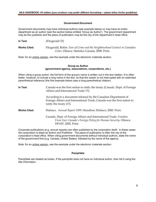 MLA Style Citation Guide | PDF