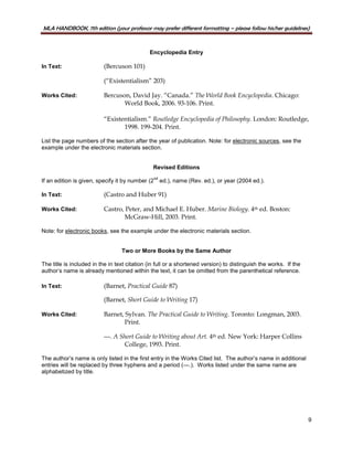 MLA Style Citation Guide | PDF