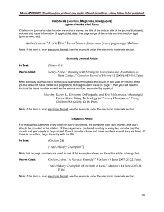 MLA Style Citation Guide | PDF