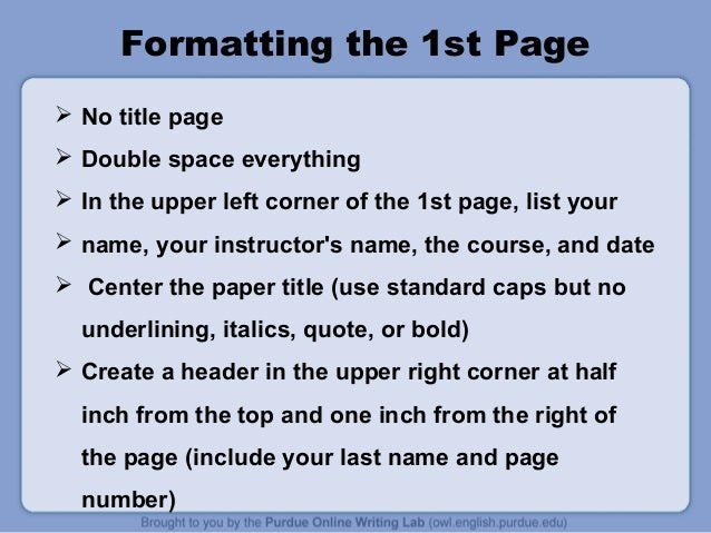 mla by purdue owl standard title page format