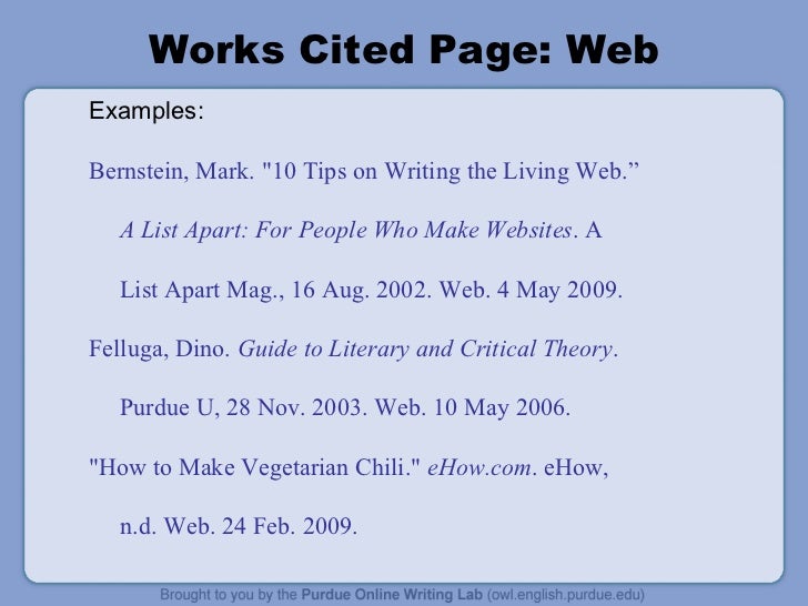 In text citing web sources mla style of writing