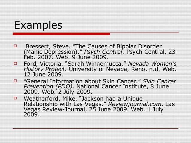 online mla citation