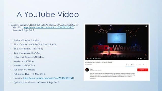mlacitations overview how to cite ted talks mla