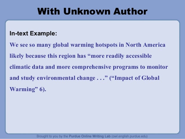 mla citation styles unknown author mla works cited
