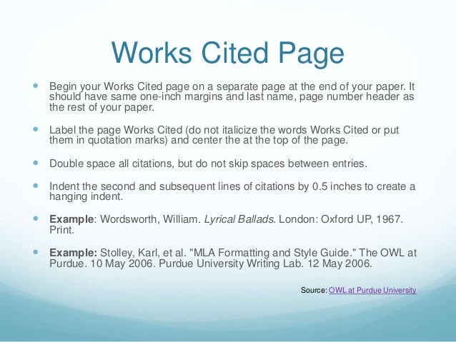 mla citation style how to write a works cited page in mla format