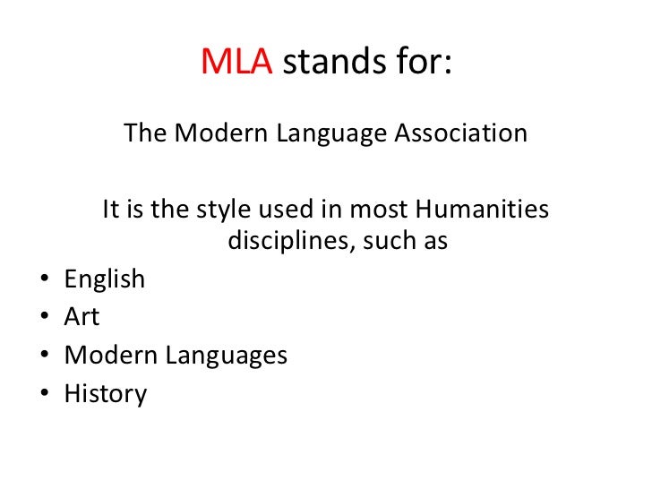 Mla documentation