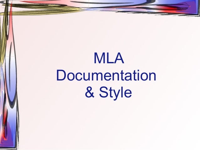 mla documentation style mla documentation style