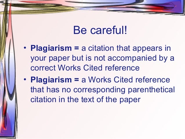 mla documentation style correct works cited