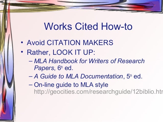 mla documentation style