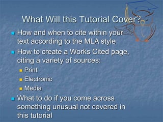 Mla documentation module 7th ed | PPT