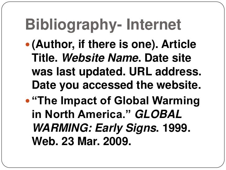mla format how to write a bibliography for a website
